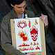 FINGERINSPIRE Flames Painting Stencil 8.3x11.7inch Large Fire Pattern Stencil for Painting Reusable Heart Patterns Drawing Template Plastic Skull Stencil Graffiti Theme Template for DIY Crafts DIY-WH0396-583-5