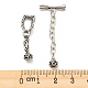 Eco-Friendly Brass Pave Clear Cubic Zirconia Toggle Clasps with Extended Chains KK-M258-10AS-3