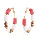 (vente de bijoux pour fêtes d'usine) boucles d'oreilles en laiton avec perles heishi EJEW-JE04087-02-2