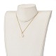 Colliers pendentif initiale en perles naturelles NJEW-JN03297-05-5