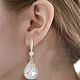 ANATTASOUL 4 Pairs 4 Colors Glass Teardrop Dangle Earrings EJEW-AN0003-95-4