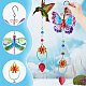 Ahadermaker 3 pièces 3 style fer colibri papillon libellule pendentif décorations DIY-GA0005-48-3