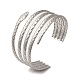 304 Stainless Steel Open Cuff Bangles AJEW-Z009-06F-P-1