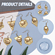 6 paires 6 styles de boucles d'oreilles en forme de dôme en verre blanc EJEW-AB00003-3