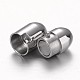 Tube 304 Stainless Steel Magnetic Clasps with Glue-in Ends STAS-I045-16-2