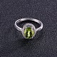 Shegrace fantastico anello da dito in argento sterling con micro pavé AAA di zirconi cubici e peridoto naturale JR228A-3