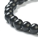 Bracelets extensibles en perles de verre rondes pour femmes adolescentes BJEW-A117-B-21-3