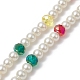 Cinturini mobili con perline di perle di vetro natalizie HJEW-TA00008-2