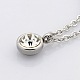Flat Round 304 Stainless Steel Rhinestone Necklaces and Ear Studs Jewelry Sets SJEW-N017-01-2