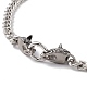 304 Stainless Steel Curb Chains Necklace with Wolf Clasps for Men Women NJEW-E155-07P-4
