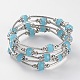 Five Loops Imitation Jade Glass Beaded Wrap Bracelets BJEW-JB02125-2
