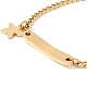 201 braccialetto con ciondolo a forma di stella e rettangolo in acciaio inossidabile con catena barbazzale da donna STAS-P304-19G-3