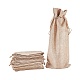 模造黄麻布の袋  ボトルバッグ  巾着袋  淡い茶色  34~35x14~15cm PH-ABAG-WH0012-A07-3