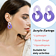 Anattasoul 8 Paar ovale Ohrhänger-Ohrstecker aus Acryl in 8 Farben für Damen EJEW-AN0004-07-3