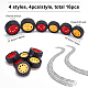 FINGERINSPIRE 16Pcs 2 Sizes Plastic Toy Wheel 2mm Dia Shaft Toys Car Wheel 30 & 37mm Red & Orange Toy Wheel Plastic RC Wheel Tires for DIY Toy RC Car Truck Boat Helicopter Model Part AJEW-FG0001-73-2