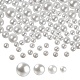 600 pièces sans trou abs en plastique imitation perle perles rondes MACR-LS0001-04-1