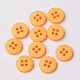Frosted Flat Round Resin Sewing Buttons BUTT-F059-28L-03-1
