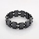Magnetic Hematite Rectangle and Round Beads Stretch Bracelets for Valentine's Day Gift BJEW-M066-10-1