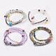Natural & Synthetic Mixed Stone Beads Wrap Bracelets BJEW-JB03591-1