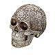 樹脂花頭蓋骨医療モデル彫像  ハロウィンの装飾  フローラルホワイト  200x135x160mm PW-WG24131-01-1