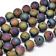 Round Electroplated Natural Druzy Geode Quartz Crystal Beads Strands G-A143B-16mm-03-1
