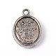 Oval with Words Tibetan Style Alloy Pendants PALLOY-ZN4188-AS-RS-2