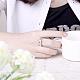女の子のためのシルバーカラーメッキ真鍮キュービックジルコニア結婚指輪  usサイズ7（17.3mm） RJEW-BB00755-7-5