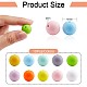 100Pcs Silicone Beads 15mm Round Silicone Bead Bulk Colorful Silicone Bead Kit for Keychain Jewelry DIY Crafts Making JX305A-2