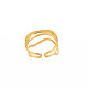 Placcatura ionica (ip) 304 anello per polsino aperto avvolgente in acciaio inossidabile per donna RJEW-S405-236G-2