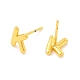 Серьги-гвоздики из латуни с полыми буквами для женщин EJEW-A044-01G-K-2