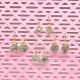 Nuovi orecchini pendenti con pepite di fluorite naturale in vero ottone placcato oro 18k ecologico EJEW-F0062-05-1