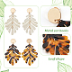 ANATTASOUL 2 Pairs 2 Colors Acrylic Tropical Leaf Dangle Stud Earrings EJEW-AN0001-19-3
