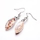 Tiger Cowrie Shell Dangle Earrings EJEW-I204-08-3