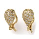 Rack Plating Brass Micro Pave Clear Cubic Zirconia Twister Clasps KK-M254-03G-1