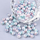 Rainbow ABS Plastic Imitation Pearl Beads OACR-Q174-10mm-05-1