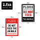 GLOBLELAND 2 Pack Do Not Feed Animals Signs Caution Signs Aluminum Do Not Feed Animals Warning Signs Metal Safety Signs DIY-GL0003-63-2