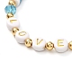 Love bracelet extensible fait main en perles d'argile polymère pour adolescente femme BJEW-JB06936-5