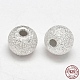 Runde 925 Sterling Silber strukturierte Perlen X-STER-F012-23B-1