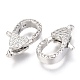 Brass Micro Pave Cubic Zirconia Lobster Claw Clasps ZIRC-O038-22P-2