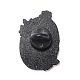 ベルエナメルピン付きスカル  バックパックの服のためのハロウィーンの楕円形の合金バッジ  電気泳動黒  カラフル  30.5x23x1.5mm  ピン：1.3mm JEWB-H006-31EB-2