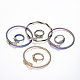Trendy 304 Stainless Steel Torque Bangles & Rings Sets SJEW-H073-03-1