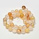 Brins de perles rondes de quartz hématoïde jaune naturel à facettes G-F266-10-8mm-2