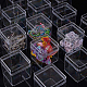 Benecreat confezione da 18 scatola di contenitori di plastica quadrati ad alta trasparenza per contenitori per prodotti di bellezza CON-BC0004-10-7