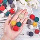 PH PandaHall 80pcs 8 Colors Velvet Pompoms Earrings Charms Cloth Tassel Jewelry Charms with Golden Petals Cap for Dangle Earrings Keychain Making WOVE-PH0001-13G-4
