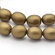 Frosted Oval Shell Pearl Bead Strands BSHE-M010-20-1