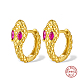 Snake Shape Real 18K Gold Plated 925 Sterling Sliver Micro Pave Cubic Zirconia Hoop Earrings DI7310-4-1