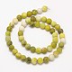 Frosted Round Natural Olive Jade Beads Strands G-N0166-51-6mm-4