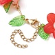 Bracelets à breloques en perles de verre et fleurs en acrylique BJEW-JB10054-04-4