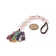 Heart Natural Rose Quartz & Mixed Stone Chips Tassel Pendant Decorations HJEW-JM00948-04-2