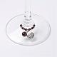 Charms naturales del vidrio del vino del granate AJEW-JO00154-04-3